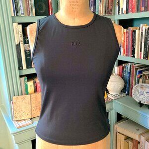 FILA Performa Black Sleeveless Crop Top